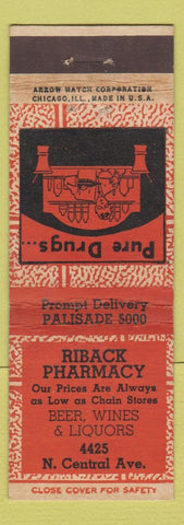 Matchbook Cover - Riback Pharmacy ARROW WEAR