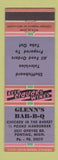 Matchbook Cover - Glenn's BBQ Pontiac MI shuffleboard