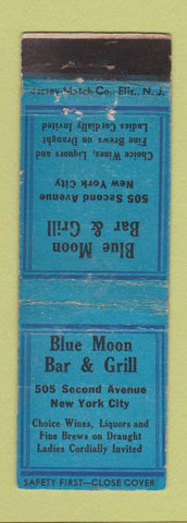 Matchbook Cover - Blue Moon Bar Grill New York City WORN