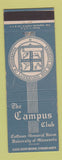 Matchbook Cover - Campus Club University of Minnesota Minneapolis MN WEAR