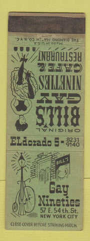 Matchbook Cover - Gay Nineties New York City girlie WORN