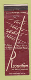 Matchbook Cover - Recreation Cigars Cafe Cards The Dalles OR WEAR