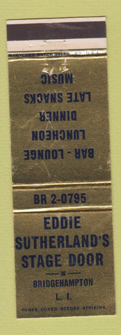 Matchbook Cover - Eddie Sutherland's Stage Door Bridgehampton LI NY