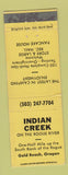 Matchbook Cover - Indian Creek Gold Beach FL camping WEAR