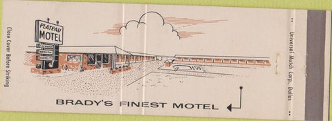 Matchbook Cover - Plateau Motel Restaurant Brady TX