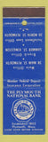 Matchbook Cover - Plymouth National Bank MA