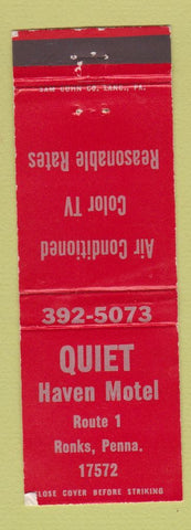 Matchbook Cover - Quiet Haven Motel Ronks PA