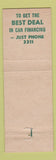 Matchbook Cover - Security Bank Edgefield SC