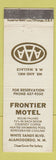 Matchbook Cover - Frontier Motel Alamogordo NM