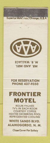 Matchbook Cover - Frontier Motel Alamogordo NM