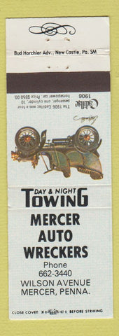 Matchbook Cover - Mercer Auto Wreckers PA WEAR