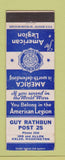 Matchbook Cover - American Legion Guy Rathbun Post Kelso WA
