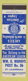 Matchbook Cover - American Legion Wm Morris Post Fort Lauderdale FL