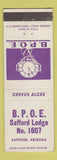 Matchbook Cover - Elks Lodge Safford AZ