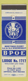 Matchbook Cover - Elks Lodge Artesia NM
