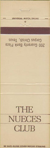 Matchbook Cover - the Nueces Club Corpus Christi TX