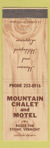 Matchbook Cover - Mountain chalet and Motel Stowe VT