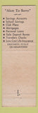 Matchbook Cover - Savings Bank of Manchester CT