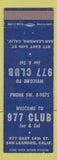 Matchbook Cover - 997 Club San Leandro CA