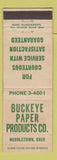 Matchbook Cover - Buckeye Paper Products Middletown OH