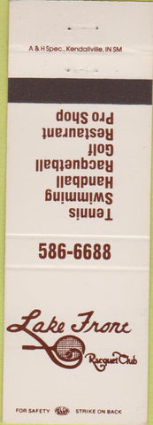 Matchbook Cover - Lake Front Racquet Club Celina OH