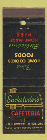 Matchbook Cover - Sacksteder's Cafeteria Dayton OH