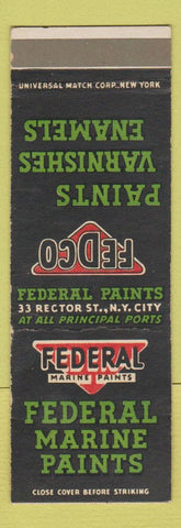 Matchbook Cover - Federal Marine Paints New York City
