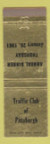 Matchbook Cover - Traffic Club of Pittsburgh PA 1961
