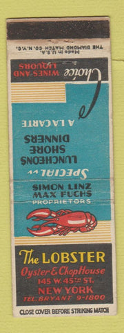 Matchbook Cover - The Lobster Oyster Chop House New York City WEAR