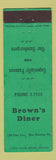 Matchbook Cover - Brown's Diner West Reading PA Federal