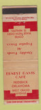 Matchbook Cover - Ernest Davis Cafe Frederick OK WEAR