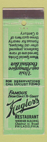 Matchbook Cover - Kugler's Restaurant Philadelphia PA