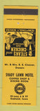 Matchbook Cover - Shady Lawn Motel Oakland IA