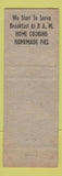 Matchbook Cover - Old Homestead Inn York PA