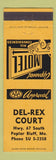 Matchbook Cover - Del Rex Court Motel Poplar Bluff MO