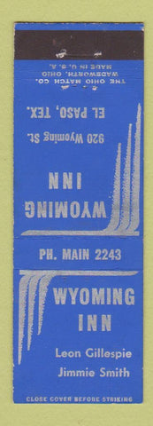 Matchbook Cover - Wyoming Inn El Paso TX