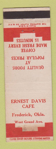 Matchbook Cover - Ernest Davis Cafe Frederick OK WEAR