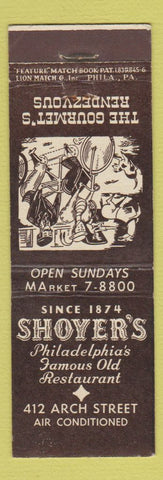 Matchbook Cover - Shoyer's Restaurant Philadelphia PA feature