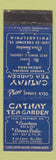 Matchbook Cover - Cathay Tea Garden Philadelphia PA WEAR