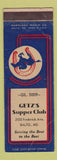Matchbook Cover - Getz's Supper Club Baltimore MD WEAR
