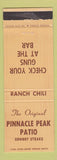 Matchbook Cover - Pinnacle Peak Patio Scottsdale AZ
