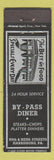Matchbook Cover - By Pass Diner Harrisburg PA