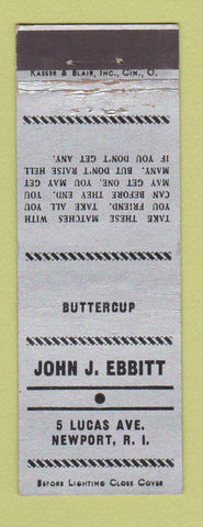 Matchbook Cover - John J Ebbitt Buttercup Newport RI