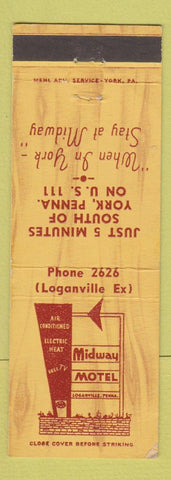 Matchbook Cover - Midway Motel York PA