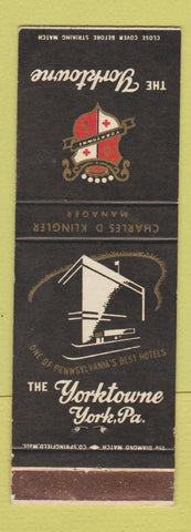 Matchbook Cover - The Yorktowne Hotel York PA