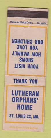 Matchbook Cover - Lutheran Orphans' Home St Louis MO