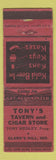 Matchbook Cover - Tony's Tavern Cigar Store Clark's Hill IN WEAR