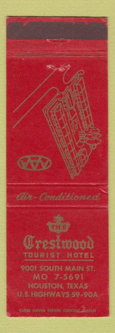 Matchbook Cover - Crestwood Tourist Hotel Houston TX WEAR