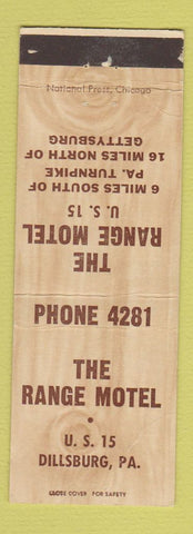 Matchbook Cover - The Range Motel Dillsburg PA