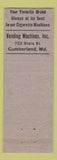 Matchbook Cover - State Restaurant Cumberland MD